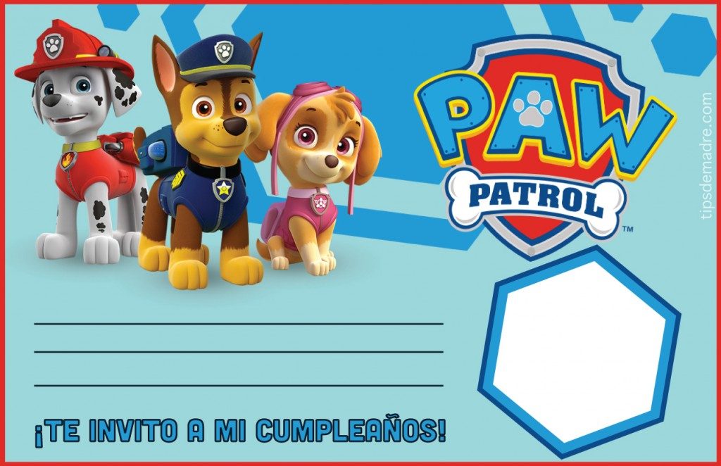 invitacion paw patrol